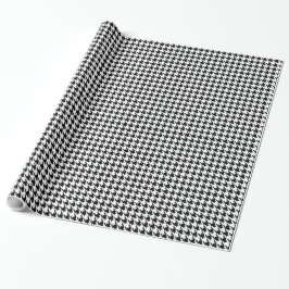 Liten Houndstooth för svart vit kontroll Presentpapper