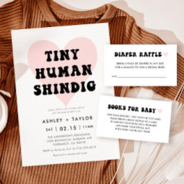 Liten human Shindig Modern Baby Shower Inbjudningar