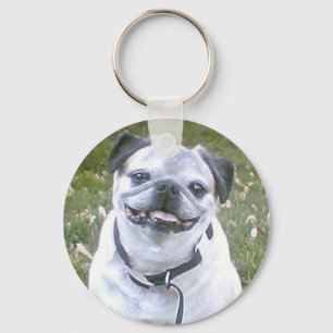 Liten hund Keychain för mops Nyckelring