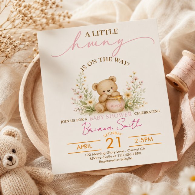 Liten Hunny Baby Shower Inbjudningar (Skapare uppladdad)