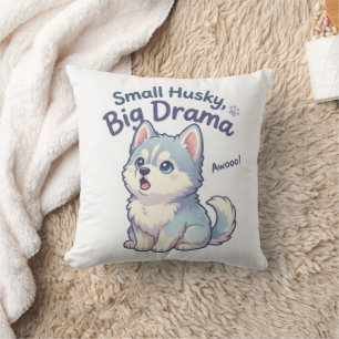 Liten Husky Stor Drama Rolig Valp Kudde