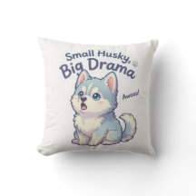Liten Husky Stor Drama Rolig Valp