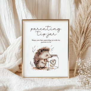 Liten Igelkott Föräldraskapstips Kruka Baby Shower Poster