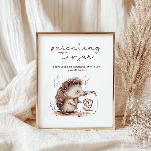 Liten Igelkott Föräldraskapstips Kruka Baby Shower Poster (Skapare uppladdad)