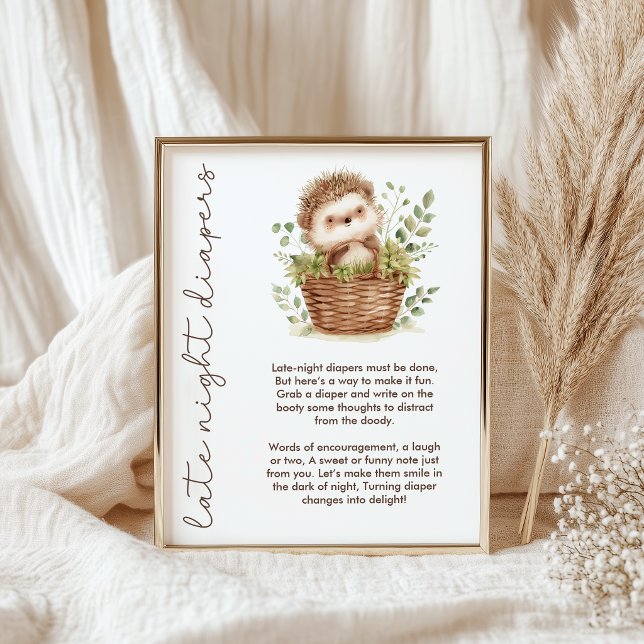 Liten Igelkott Midnat Blöja Baby Shower Spel Poster (Skapare uppladdad)