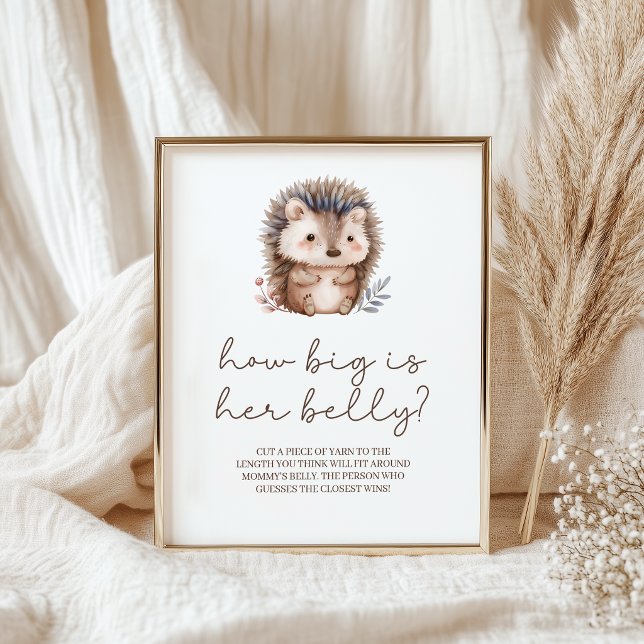 Liten Igelkott Stor Är Hennes Mage Baby Shower Lek Poster (Skapare uppladdad)