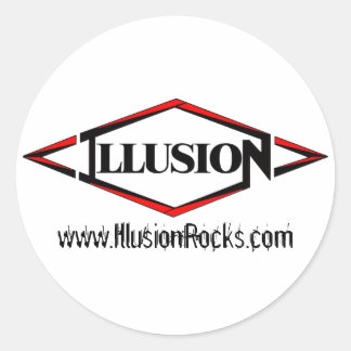 Liten Illusionsmärkning, logotyp och webbplats Runt Klistermärke