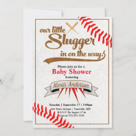 Liten inbjudan till Baseball Baby Shower