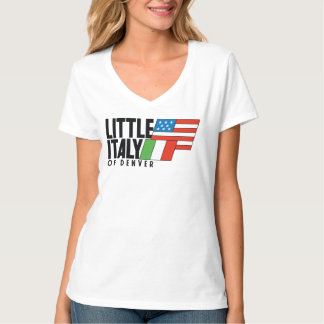 Liten Italien av Denver 80s Retro WHITE V Nacke T Shirt