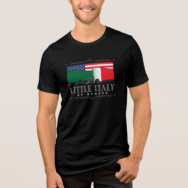 Liten Italien av Denver Classic Logotyp BLACK T Shirt (Framsida)