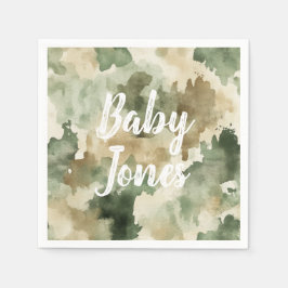 Liten jägare Ankjakt Kamouflage Pojke Baby Shower Pappersservett