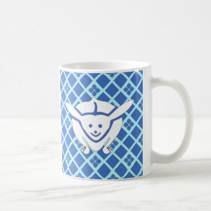 Liten japansk kanin, blå kaffemugg