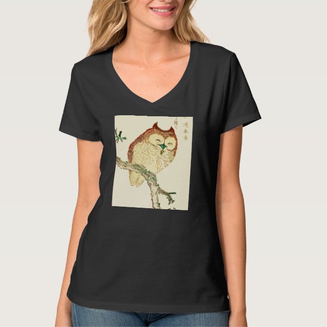 Liten japansk uggla tee shirt (Framsida)