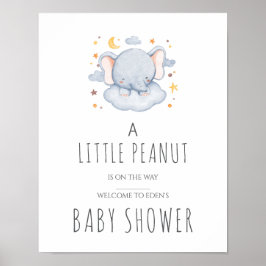 Liten Jordnöt Baby Shower Skylt – Pojke