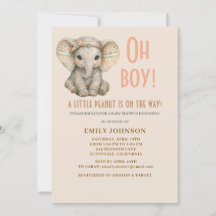 Liten Jordnöt Boho Safari Elefant Pojke Bebis Bada