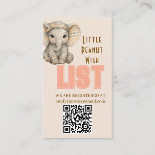 Liten Jordnöt Boho Safari Elefant Pojke Bebis Bada Tilläggskort