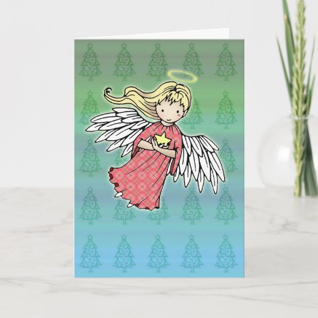 Liten julängelskort helgkort (Framsida)