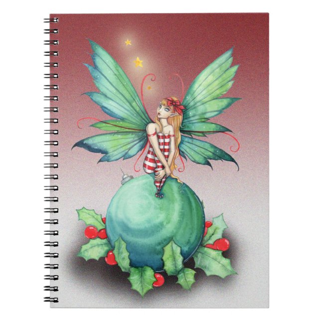 Liten Julfénotebook Anteckningsbok Med Spiral (Framsidan)