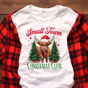 Liten julklubb för Highlandkor på landet firar hög T Shirt