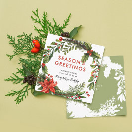 Liten julkrans för småföretag fyrkantigt visitkort