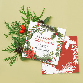 Liten julkrans för småföretag fyrkantigt visitkort