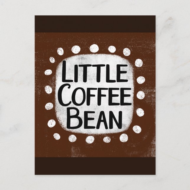 Liten kaffeböns vykort (Framsida)