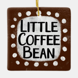 Liten kaffebönsdekoration julgransprydnad keramik