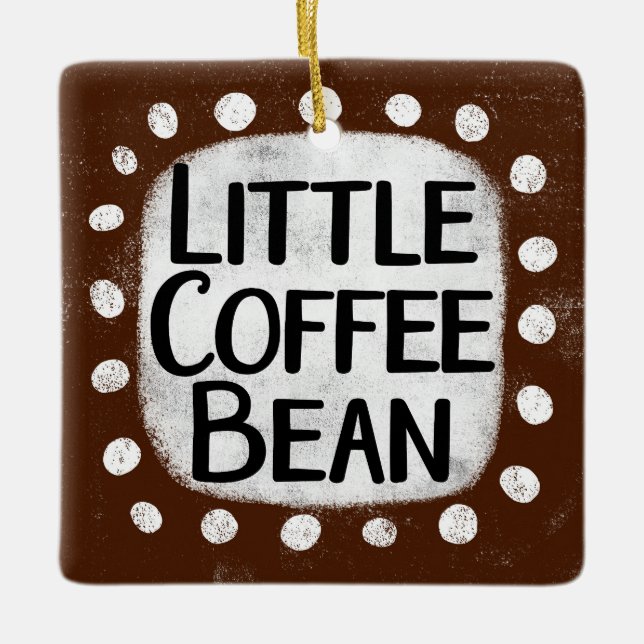 Liten kaffebönsdekoration julgransprydnad keramik (Framsida)