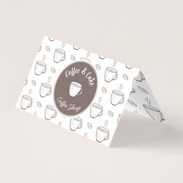 Liten kaffeshopps-stuga påseöverdel kort (Framsida)