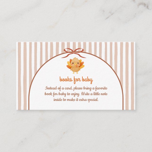 Liten kalkon Baby Shower Kuvert Kort (Framsida)