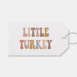Liten kalkon höst Thanksgiving baby Presentetikett