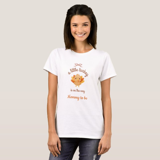 Liten kalkon Mamma Att Vara T-Shirt (Hel framsida)