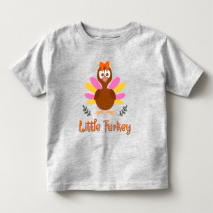 Liten kalkon Thanksgiving småbarn flicka t-shirt