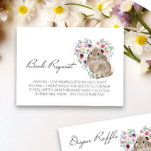 Liten kanin baby shower blomsterbok begäran tilläggskort