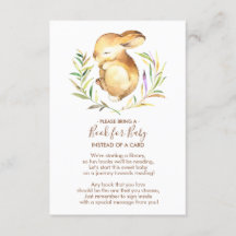 Liten kanin baby shower bok för baby kort