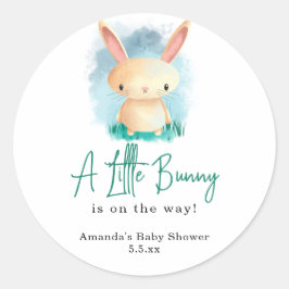 Liten kanin - baby shower runt klistermärke