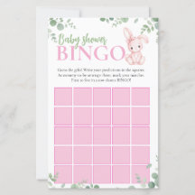 Liten Kanin Babyflicka Bingo Baby Shower-spel