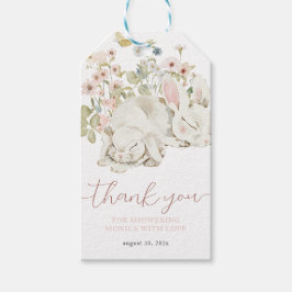 Liten Kanin Det är en Tjej Vildblomma Presentetikett