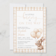 Liten kanin neutralt baby shower foto QR-kod
