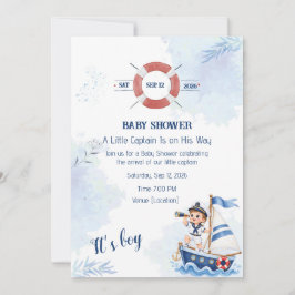 Liten Kapten Baby Shower Inbjudan | Marin I