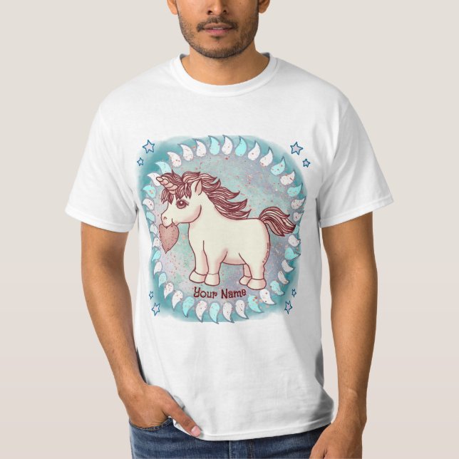 Liten kärleks enhörning t shirt (Framsida)