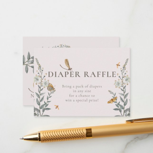 Liten kärleksbug Wildflower Baby Shower  Tilläggskort (Fram/Back In Situ)