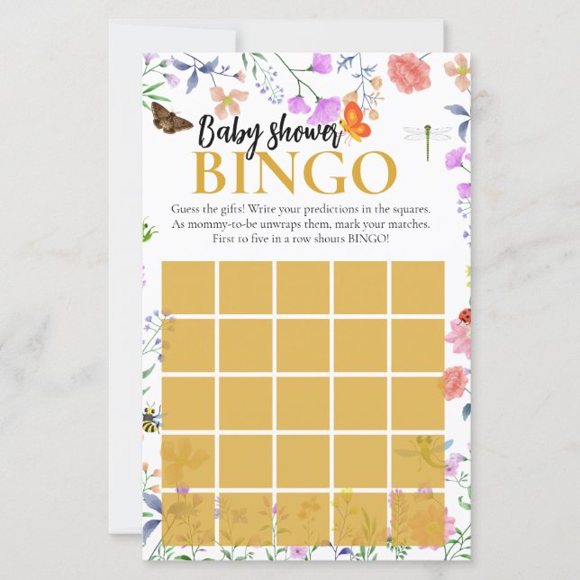 Liten kärleksbugs baby shower Bingo-spel (Framsida)