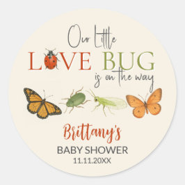 Liten Kärleksbugs Baby Shower-dekal Runt Klistermärke