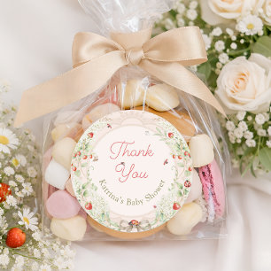 Liten kärleksbugs baby shower tack runt klistermärke