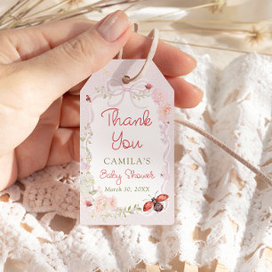 Liten kärleksbugs blom Baby Shower Tack Presentetikett