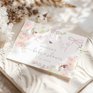 Liten kärleksbugs blomsterbåge baby shower tack kort