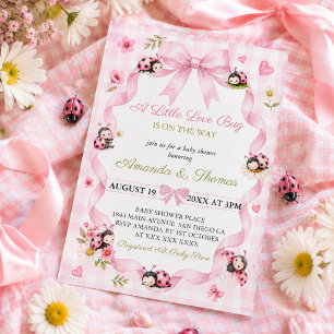 Liten kärleksbugs tjej baby shower inbjudningar