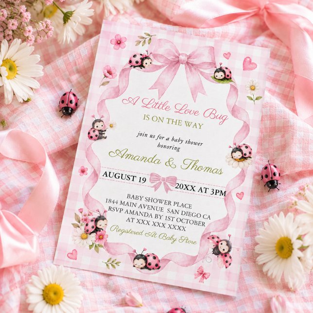 Liten kärleksbugs tjej baby shower inbjudningar (Skapare uppladdad)