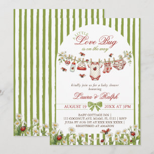 Liten kärleksbugs tjej baby shower inbjudningar